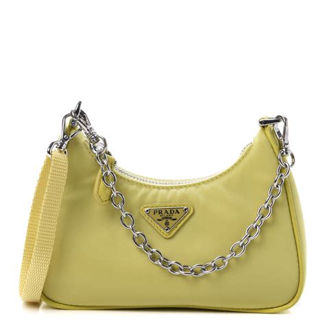 prada beach bag yellow|Prada nylon tote bag price.